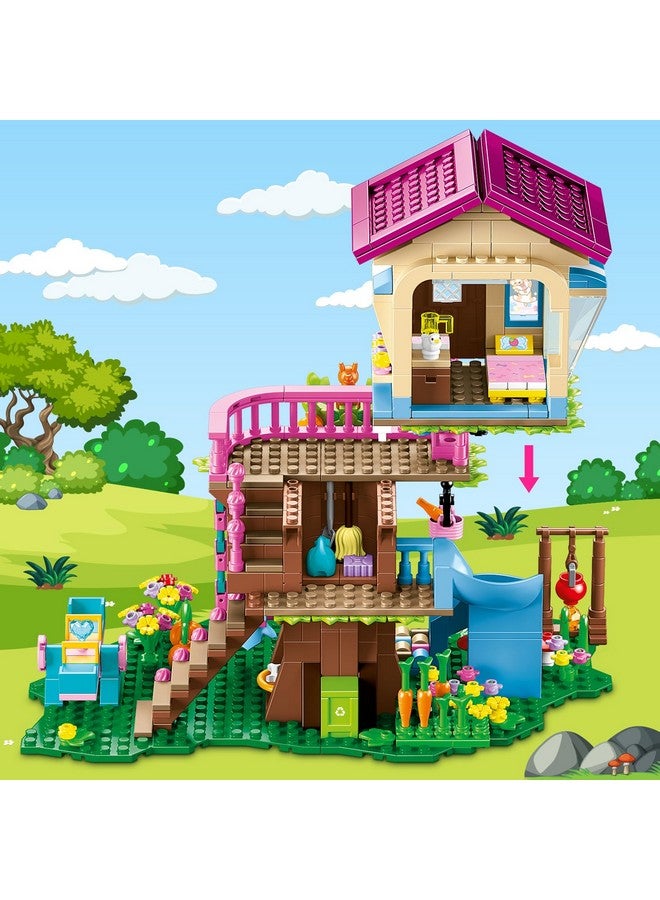 Hogokids Tree House Building Set With Led Light - 622Pcs Treehouse Building Blocks Toys, Forest Up House Building Kit With Slide, Birthday Gifts For Kids Girls Boys Age 6 7 8 9 10 11 12+  - Image 4