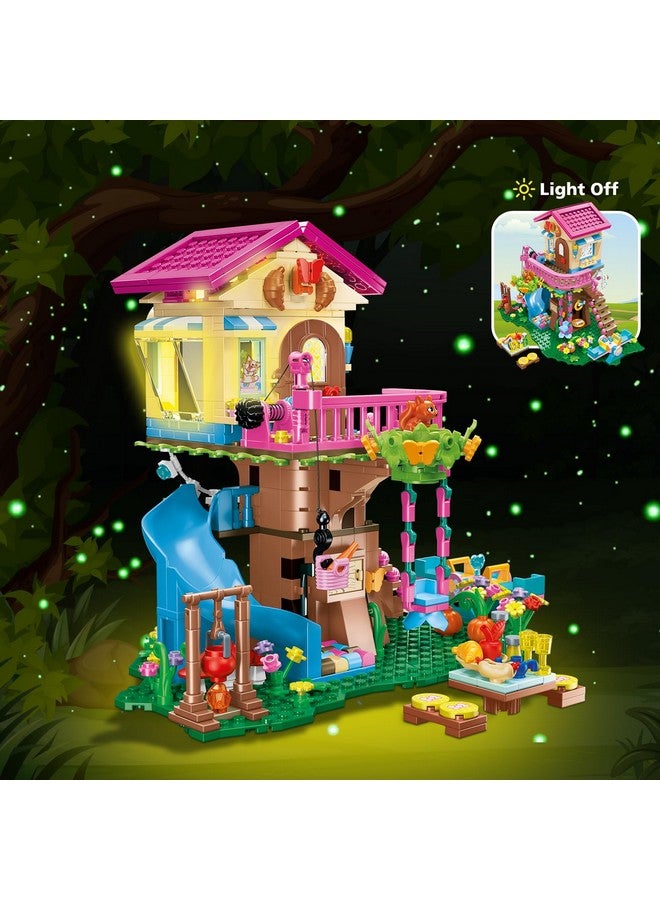 Hogokids Tree House Building Set With Led Light - 622Pcs Treehouse Building Blocks Toys, Forest Up House Building Kit With Slide, Birthday Gifts For Kids Girls Boys Age 6 7 8 9 10 11 12+  - Image 2
