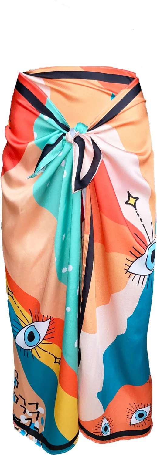 Bolder Elena New Rainbow Satin Pareo (No See-through)