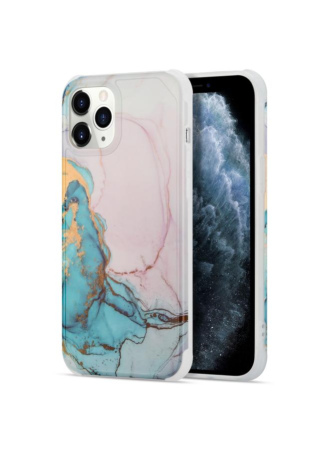 اس-توب جراب لهاتف iPhone 12 / 12 Pro، جراب خلفي للهاتف من الرخام الذهبي المقاوم للكسر بأربع زوايا IMD - Image 1