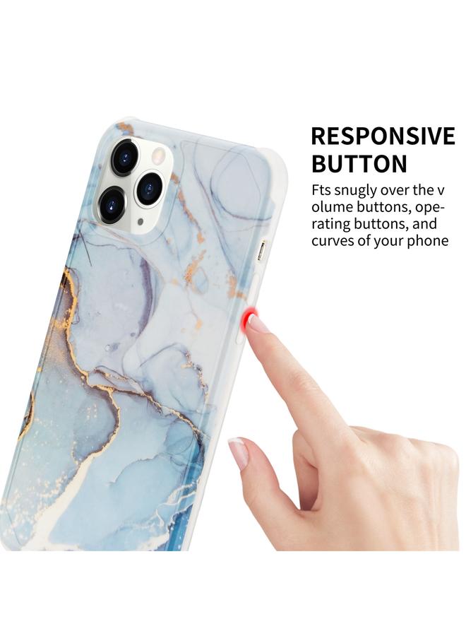 اس-توب جراب لهاتف iPhone 12 / 12 Pro، جراب خلفي للهاتف من الرخام الذهبي المقاوم للكسر بأربع زوايا IMD - Image 2