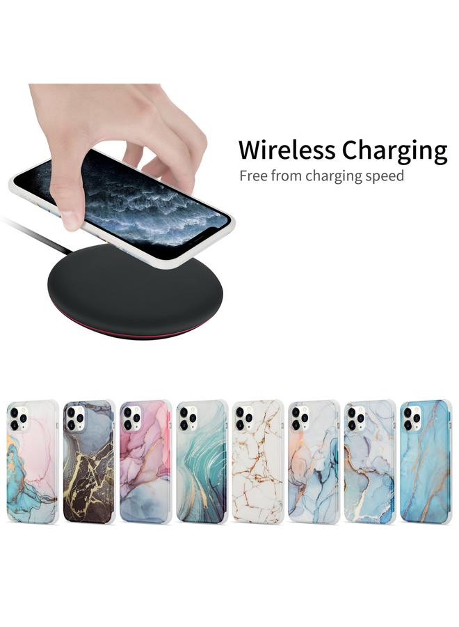 اس-توب جراب لهاتف iPhone 12 / 12 Pro، جراب خلفي للهاتف من الرخام الذهبي المقاوم للكسر بأربع زوايا IMD - Image 5