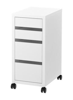 Drawer unit with wheels white 35x75 cm
