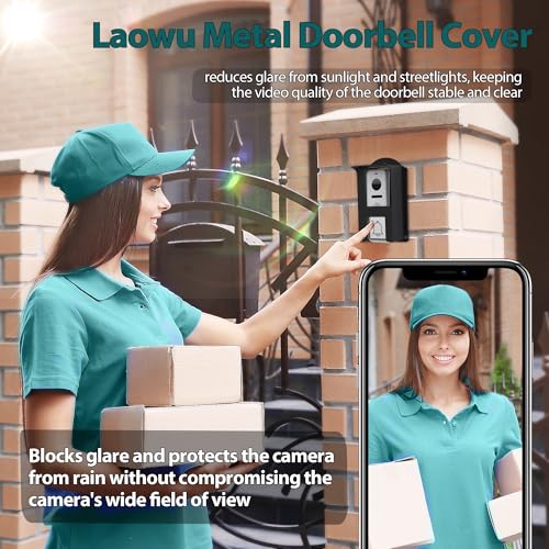 Laowu Metal Doorbell Cover Weatherproof, Doorbell Rain Cover, Anti Glare Doorbell Camera Sun Cover, Ring Door Bell Weather Cover, Doorbell Protective Cover For Google Nest/Blink/Ring Pro/Arlo/Wyze/Reolink - Image 5