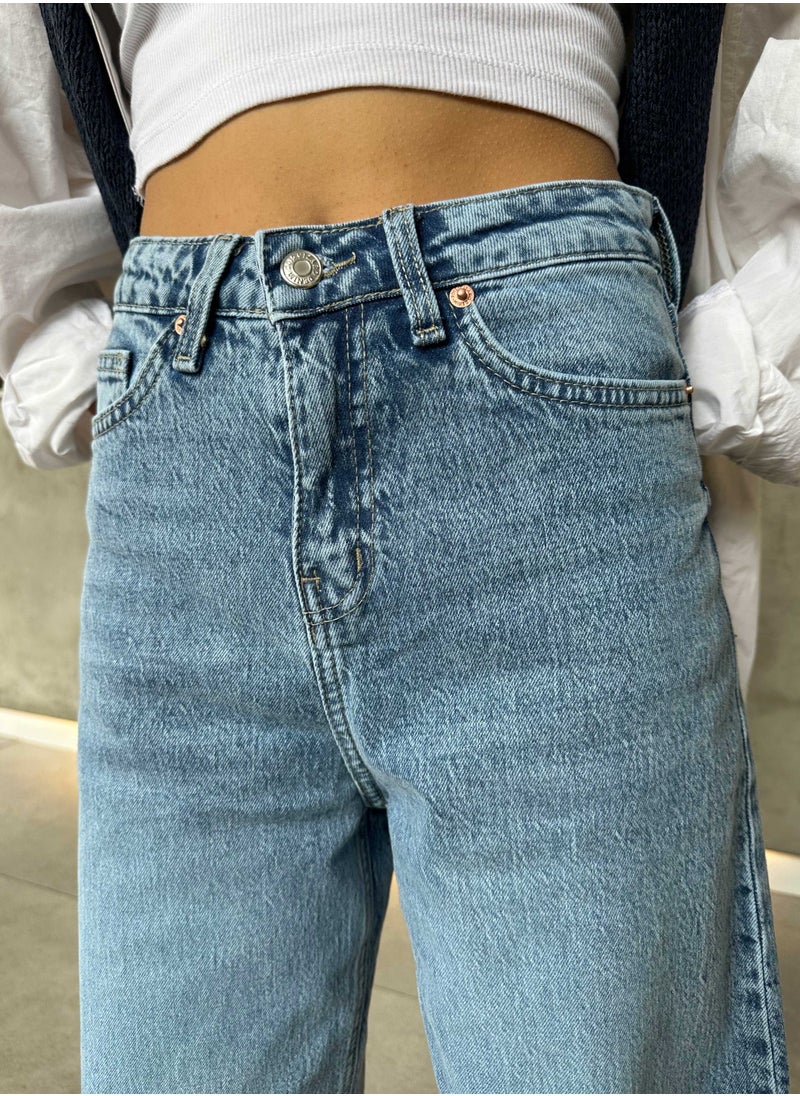 CIZARO - Ultra Comfort - Wide Leg - Sky Blue Wash Jeans. - Image 1