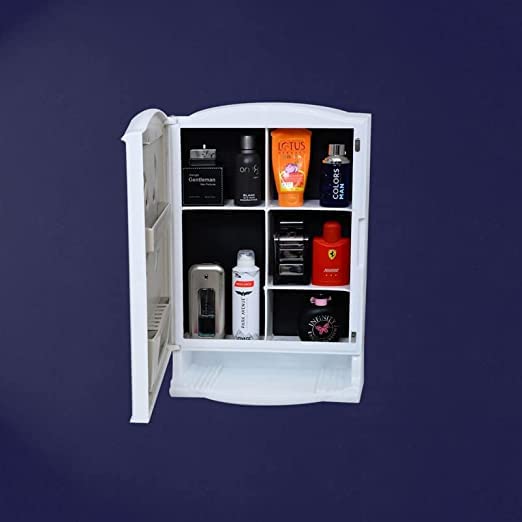 Urban Choice Urban Choice Grace Fine Ware Bathroom Cabinet with Mirror Wall Mounted Storage Cabinet with Magnetic Door 4 Inner Shelve Stylish HeavyDuty Plastic Cabinet for Storage Above Washbasin  - Image 3
