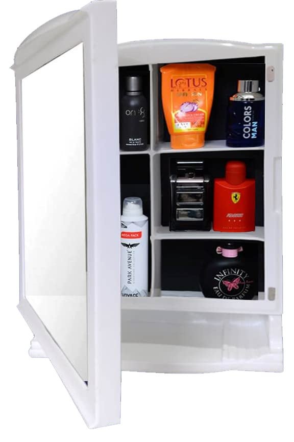 Urban Choice Urban Choice Grace Fine Ware Bathroom Cabinet with Mirror Wall Mounted Storage Cabinet with Magnetic Door 4 Inner Shelve Stylish HeavyDuty Plastic Cabinet for Storage Above Washbasin  - Image 1