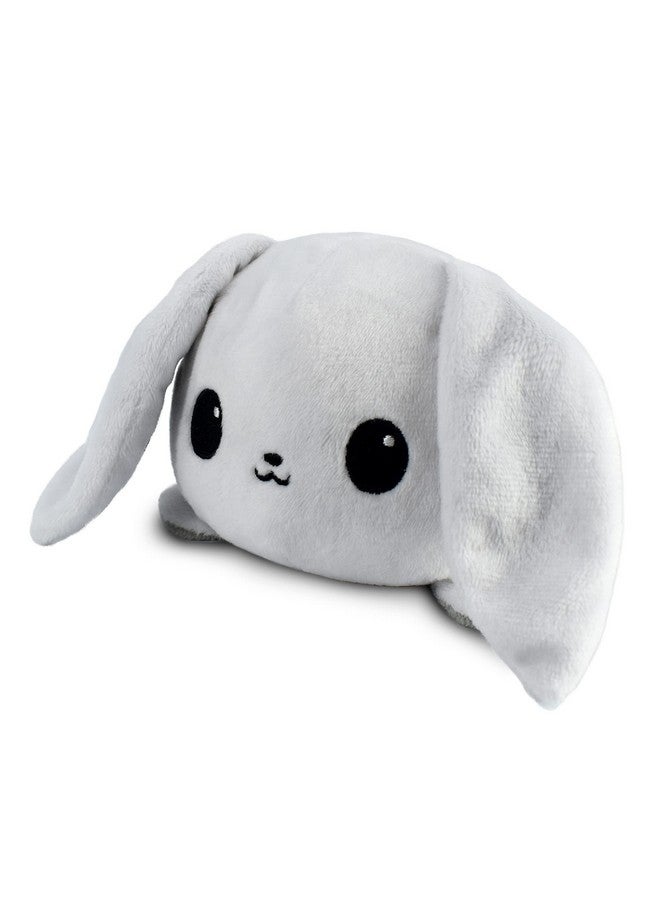 TeeTurtle - The Original Reversible Bunny Plushie - White + Gray - Cute Sensory Fidget Stuffed Animals That Show Your Mood - Image 2