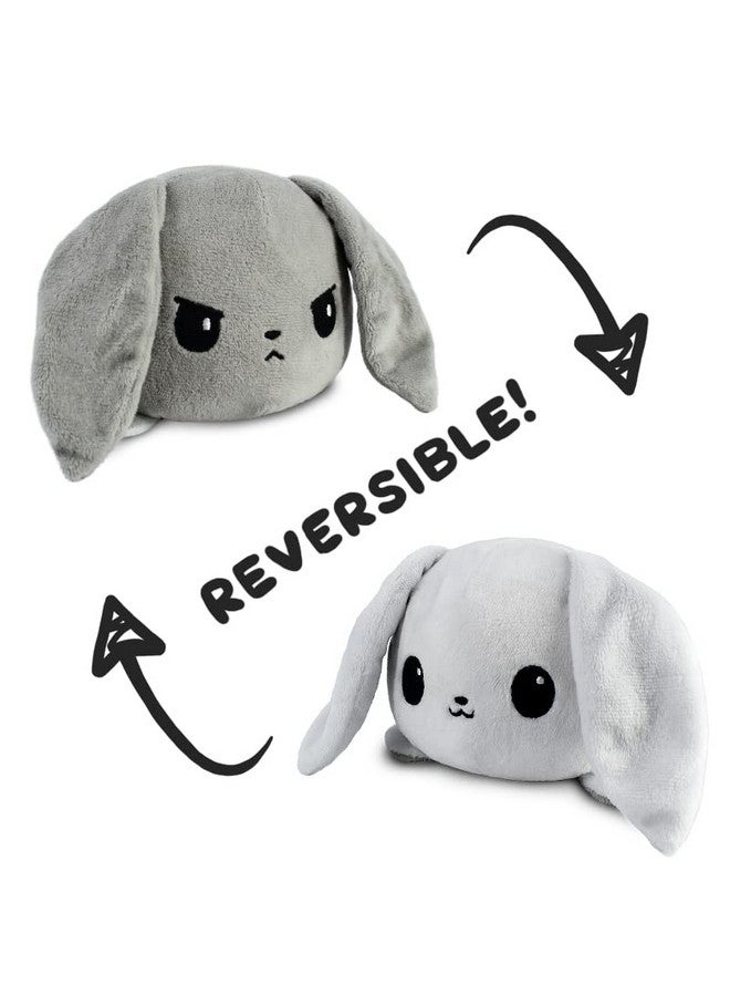 TeeTurtle - The Original Reversible Bunny Plushie - White + Gray - Cute Sensory Fidget Stuffed Animals That Show Your Mood - Image 3