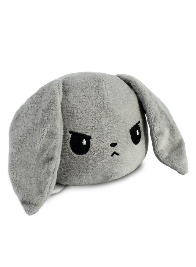 TeeTurtle - The Original Reversible Bunny Plushie - White + Gray - Cute Sensory Fidget Stuffed Animals That Show Your Mood - Image 1