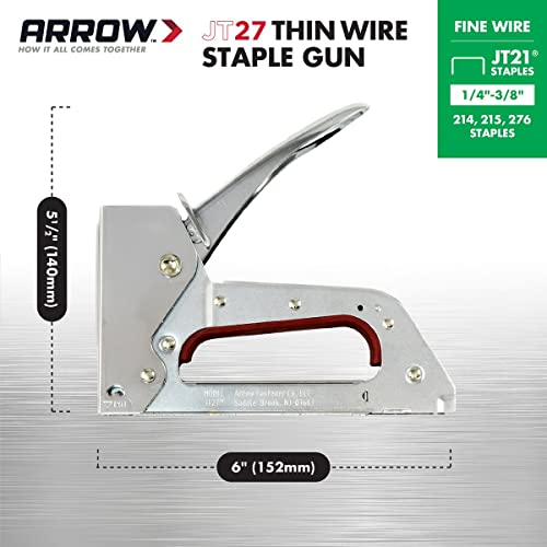Arrow Fastener مسدس دبابيس خفيف من Arrow JT27 للتنجيد، الحرف، المكتب، يناسب دبابيس سلك رفيع 1/4"، 5/16"، أو 3/8". - Image 3