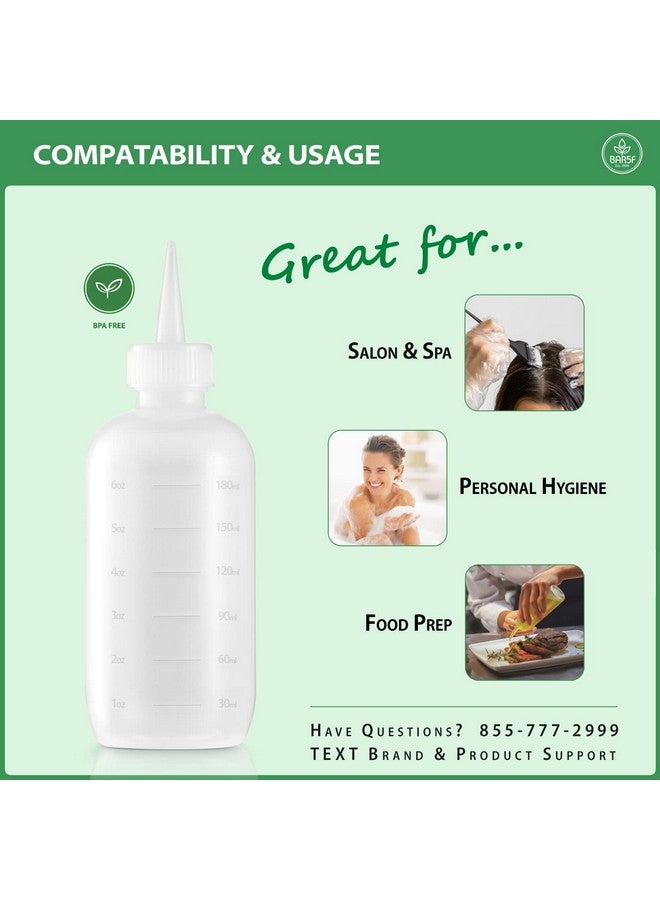 Bar5F 6-Ounce Applicator Bottles for Hair Color, Squeeze Bottle with Measuring Scale, Scalp Oil Perm Treatment, Translucent (Pack of 2) - Image 2