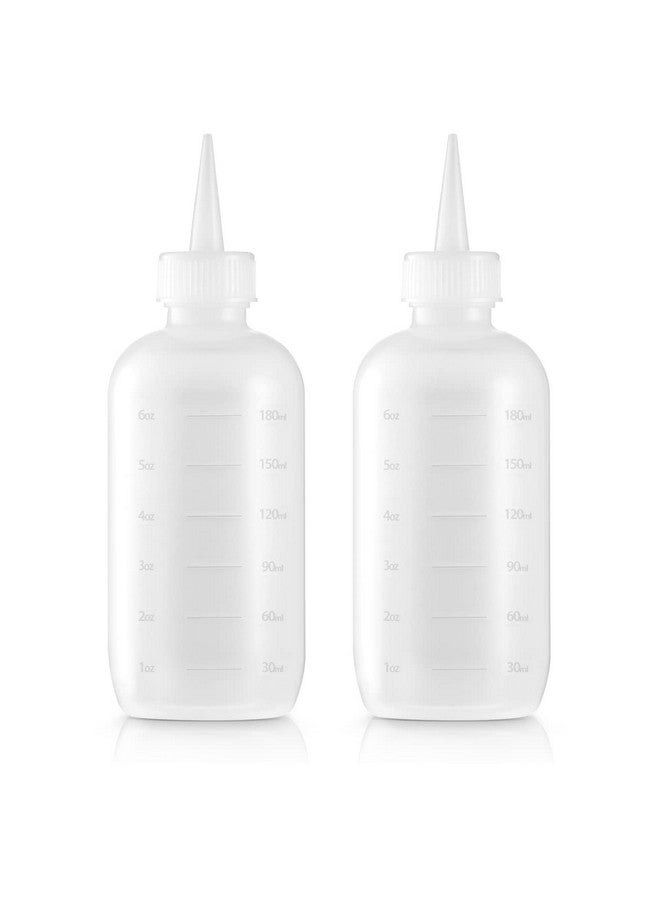 Bar5F 6-Ounce Applicator Bottles for Hair Color, Squeeze Bottle with Measuring Scale, Scalp Oil Perm Treatment, Translucent (Pack of 2) - Image 1