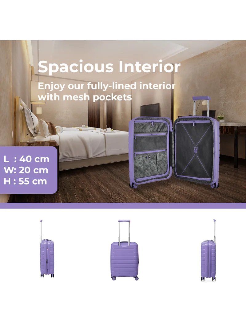 RONCATO RONCATO | Cabin Trolley Bag | Purple | 20 inches | 4WD wheels | Hard material | PP material | 1Piece | TSA Lock