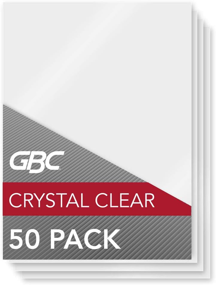 GBC صفائح التصفيح، أكياس التصفيح الحراري حجم القائمة، 10 ميل، HeatSeal كريستال كلير، 50 حزمة (3200419) - Image 1
