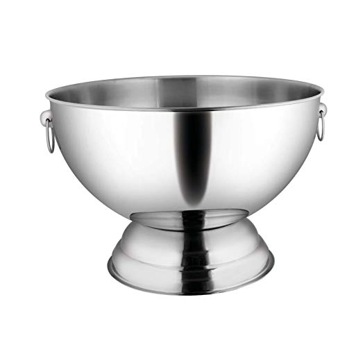 Winco SPB-35 Stainless Steel Punch Bowl with Handles, 3.5-Gallon, Medium - Image 1