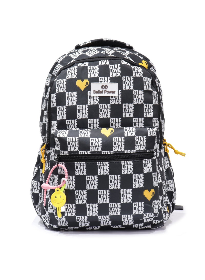 school backpack for girls, made of high quality nylon blend, Black - Image 1