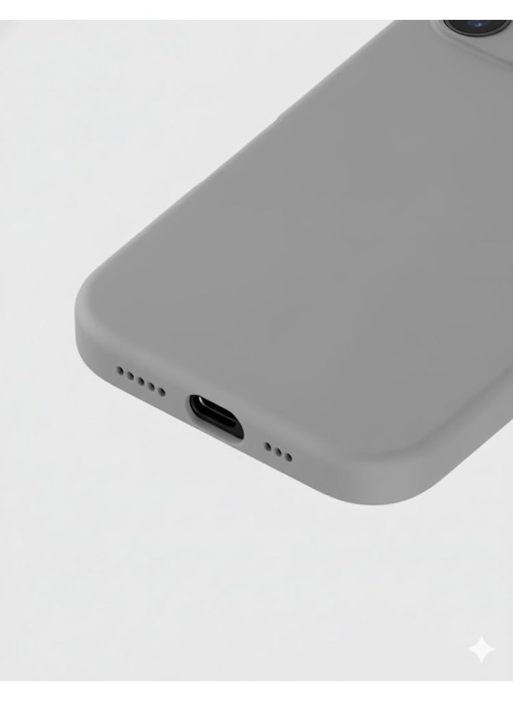 بليكس جراب أبل آيفون 17 5G لعام 2025 من السليكون السائل الفاخر عالي الجودة (BLIX) - رمادي - Image 4