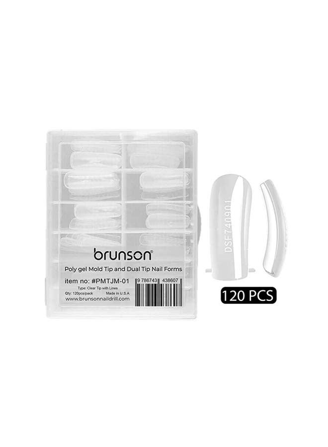 brunson Dual Nail Forms for Poly Extension Gel Pre-shaped False Tips with Scale 120pcs Manicure Tool for Nail Extensions Mold Nail Tips Acrylic Nails False Nails Manicure Tool - Image 1