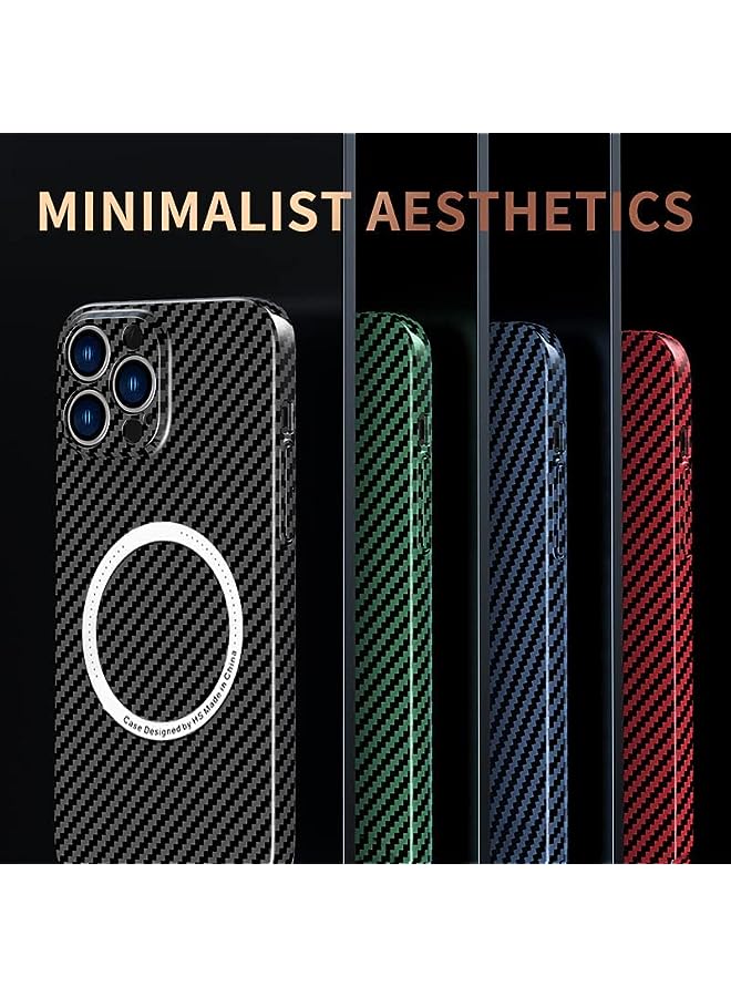 PROMASS Case for IPhone 11 Pro Compatible with Ma-g-sa-fe, Ultra Thin Slim Shockproof Carbon Fiber Texture Plastic Hard Back Phone Case Cover (Iphone 11 Pro, Black) - Image 3