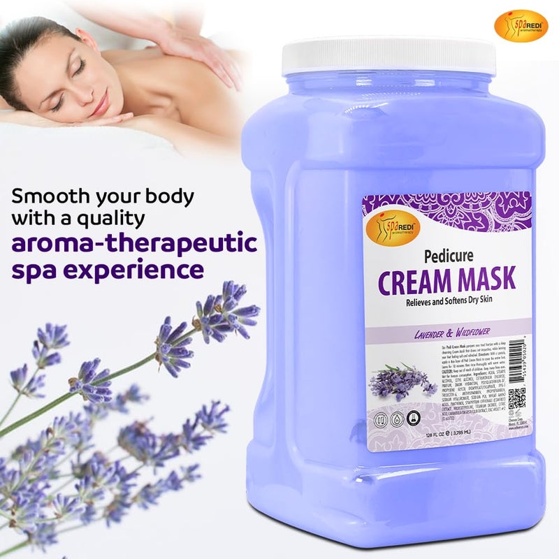 SPA REDI Body and Foot Cream Mask Lavender and Wildflower 128 Oz Pedicure Massage for Tired Feet and Body Hydrating Fresh Skin Infused with Hyaluronic Acid Amino Acids Panthenol - Image 3