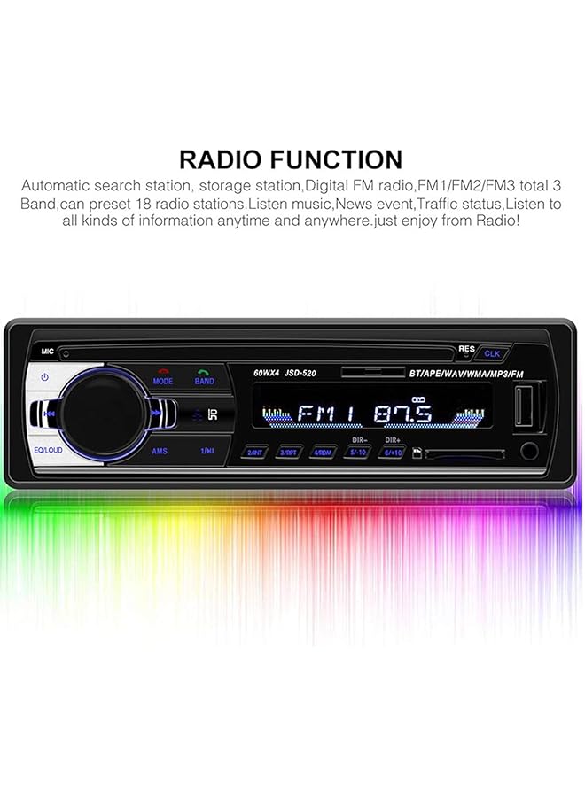 Generic Car Radio Audio Usb/Sd/Mp3 Player Receiver,Bluetooth Hands-Free With Remote Control Black 1 Din,Black Joybuysaudi  - Image 4