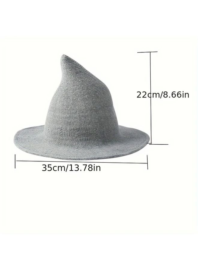 Maroon Knitted Witch Hat For Halloween And Christmas Party Supplies - Image 4