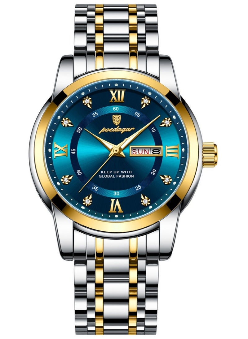 POEDAGAR Waterproof Luminous Men's Watch Quartz-Case 41mm  - Image 1