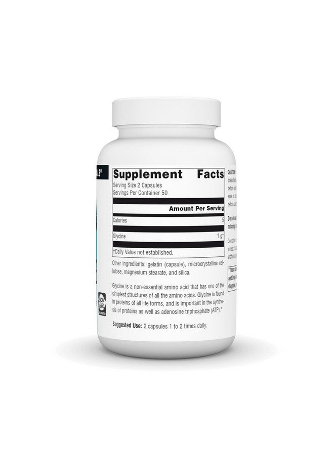 سورس ناتشورالز مكمل غذائي من الأحماض الأمينية من Source Naturals Glycine 500 mg - 100 كبسولة - Image 2