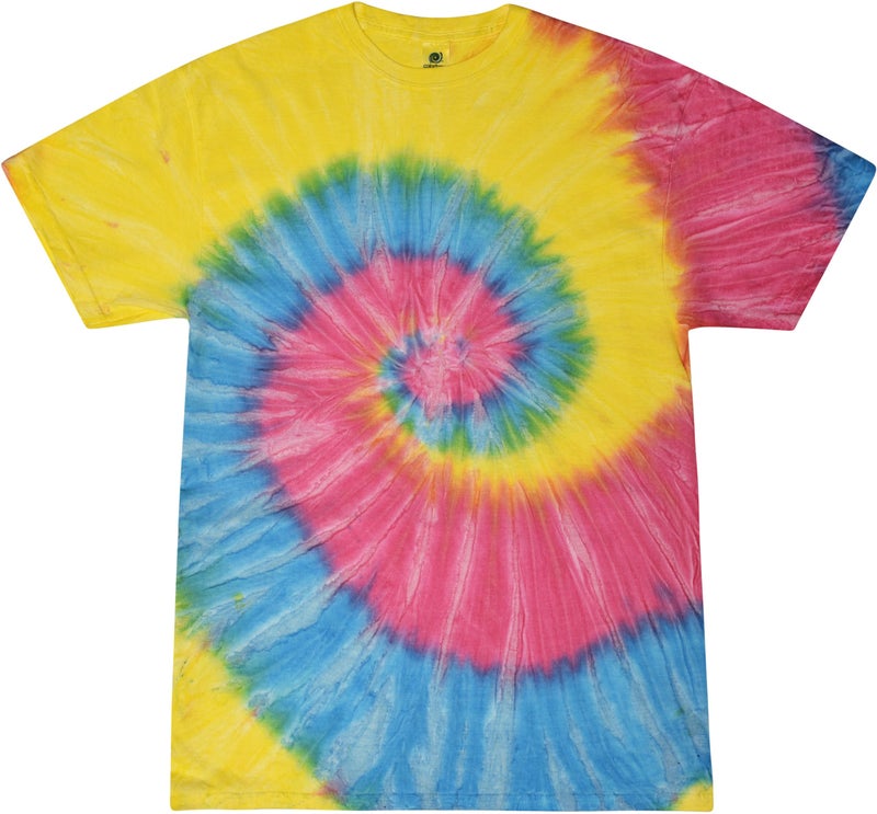 Colortone 100% Cotton Tie Dye T-Shirt for Women and Men, Medium, Sunshine - Image 4
