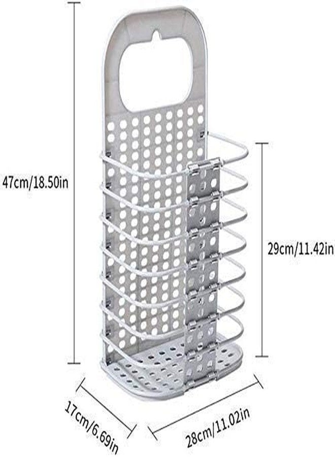 Rexmon Wall Mounted Bathroom Hanging Mesh Laundry Basket||Toiletry Organization Washing Bin Home||Portable Magic Sticker Plastic Laundry Hamper Bag for Bathroom/Bedroom Dirty Clothes - Image 5