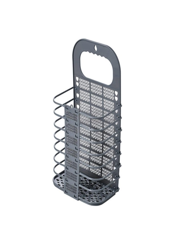 Rexmon Wall Mounted Bathroom Hanging Mesh Laundry Basket||Toiletry Organization Washing Bin Home||Portable Magic Sticker Plastic Laundry Hamper Bag for Bathroom/Bedroom Dirty Clothes - Image 1