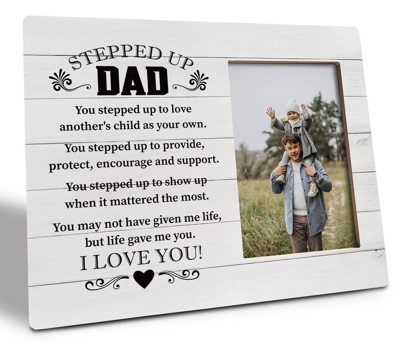 Razpah Step Dad Gift Picture Plaque D?cor  You May Not Have Given Me Life but Life Gave Me You  Picture Framed Gift Wood Plaque Sign  Stepped Up Dad Picture Frame  Holidays Gift for Bonus Father  - Image 1