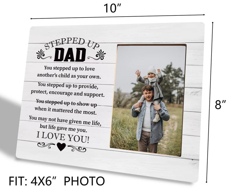 Razpah Step Dad Gift Picture Plaque D?cor  You May Not Have Given Me Life but Life Gave Me You  Picture Framed Gift Wood Plaque Sign  Stepped Up Dad Picture Frame  Holidays Gift for Bonus Father  - Image 3