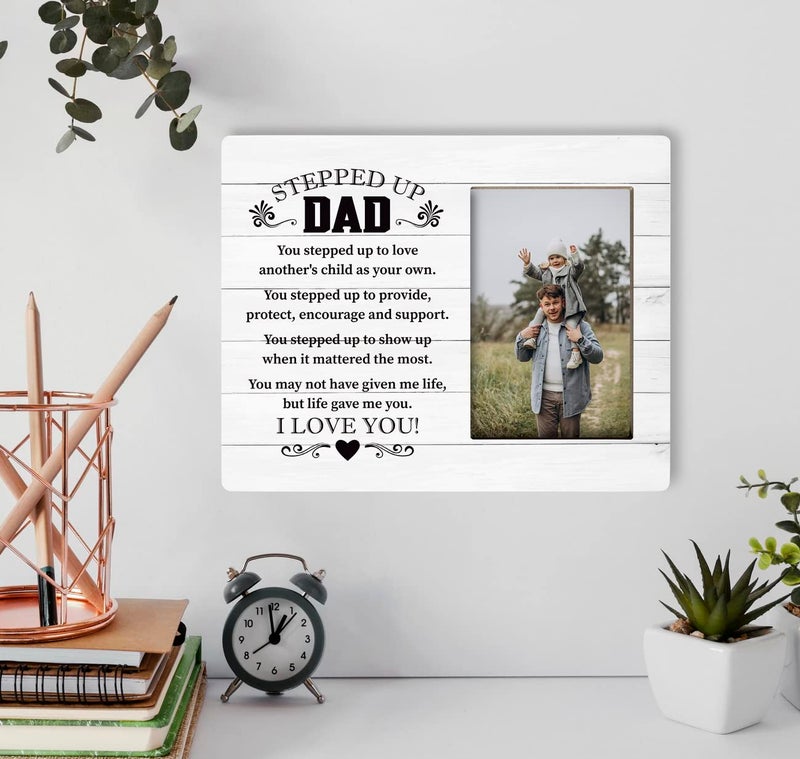 Razpah Step Dad Gift Picture Plaque D?cor  You May Not Have Given Me Life but Life Gave Me You  Picture Framed Gift Wood Plaque Sign  Stepped Up Dad Picture Frame  Holidays Gift for Bonus Father  - Image 4