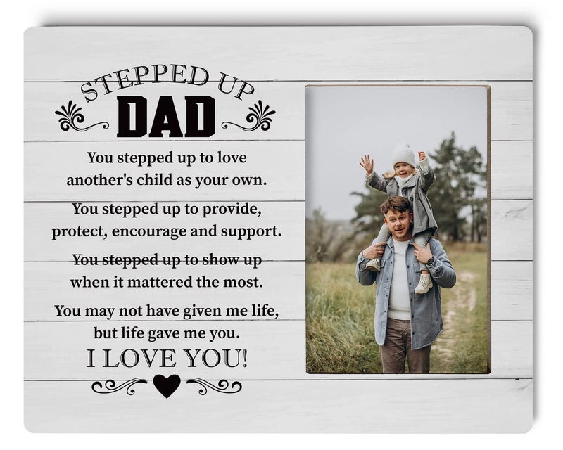 Razpah Step Dad Gift Picture Plaque D?cor  You May Not Have Given Me Life but Life Gave Me You  Picture Framed Gift Wood Plaque Sign  Stepped Up Dad Picture Frame  Holidays Gift for Bonus Father  - Image 2