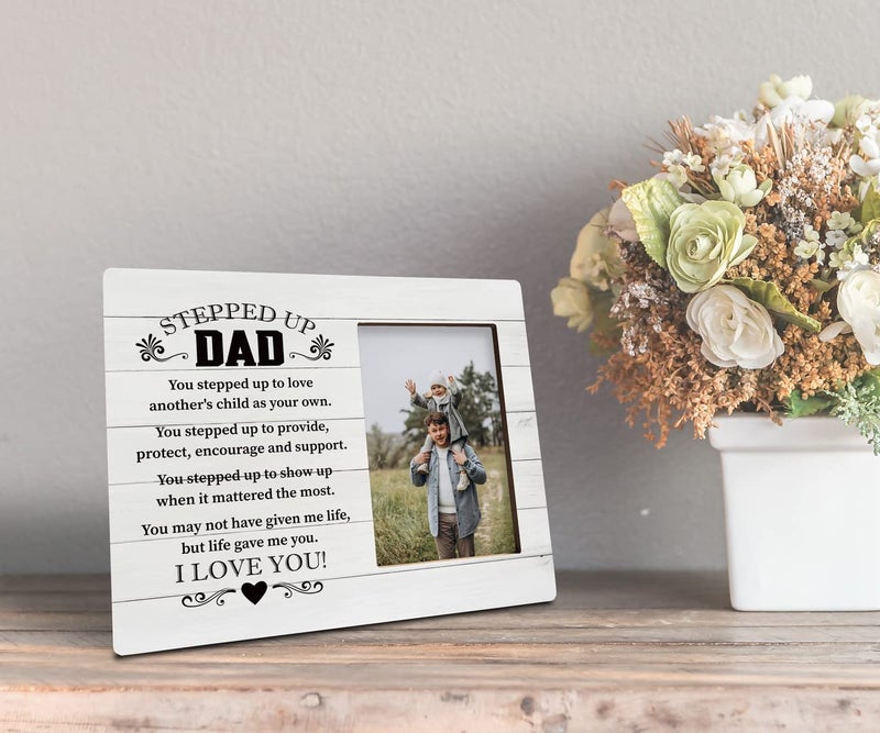 Razpah Step Dad Gift Picture Plaque D?cor  You May Not Have Given Me Life but Life Gave Me You  Picture Framed Gift Wood Plaque Sign  Stepped Up Dad Picture Frame  Holidays Gift for Bonus Father  - Image 5