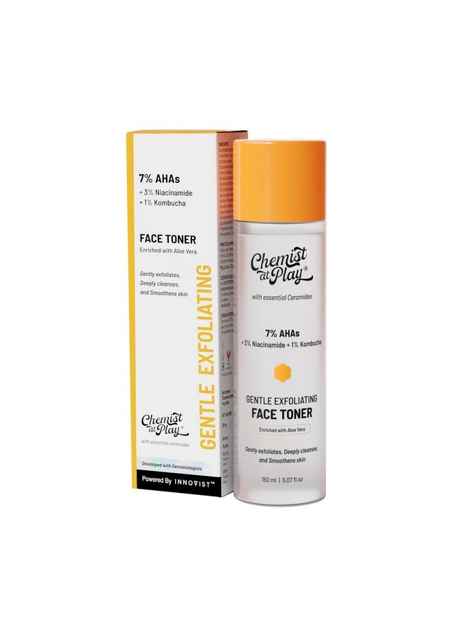 كيميست_أت_بلاي تونر للوجه بحمض الجليكوليك لتقشير لطيف وترطيب البشرة | مركب من 7% حمض ألفا هيدروكسي و3% نياسيناميد و1% كومبوتشا | 150 مل - Image 1