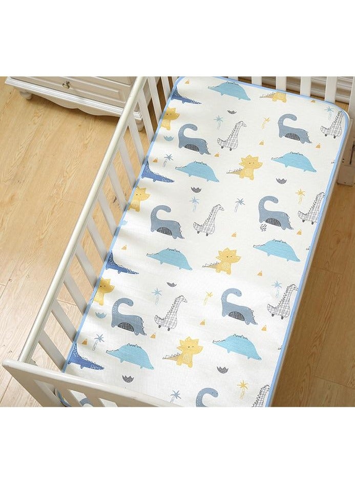 unikbebe Waterproof Baby Cooling Mat 60x80cm, Breathable Ice Silk Mattress Protector Pad, Diaper Changing Mat, Infant Bed Sheet, 3D Airflow Honeycomb Pad with TPU Layer, Dinosaur Pattern