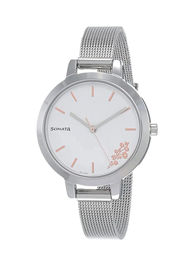 سوناتا Sonata Stainless Steel Analog Wrist Watch 8141SM08 - 32 mm - Silver