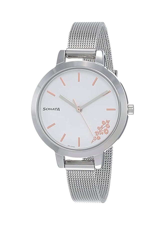 Sonata Stainless Steel Analog Wrist Watch 8141SM08 - 32 mm - Silver - Image 1