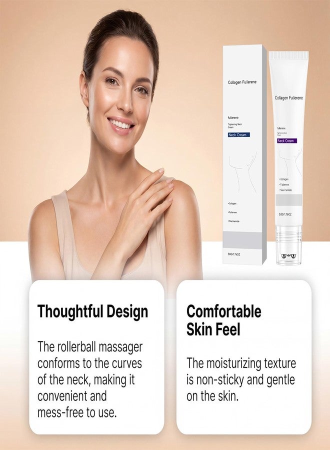 MQN Collagen Fullerene Neck Cream, Tighten And Lift Firming Neck Cream For Skin, Collagen Neck Cream with Five Rollers - Image 4