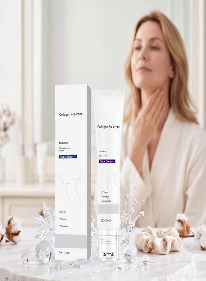 MQN Collagen Fullerene Neck Cream, Tighten And Lift Firming Neck Cream For Skin, Collagen Neck Cream with Five Rollers - Image 2