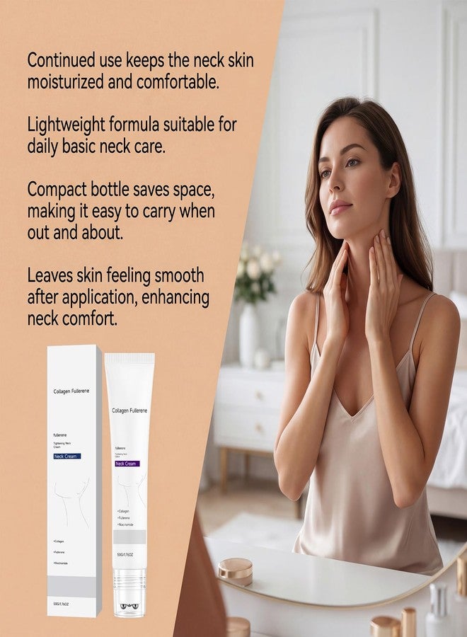 MQN Collagen Fullerene Neck Cream, Tighten And Lift Firming Neck Cream For Skin, Collagen Neck Cream with Five Rollers - Image 5
