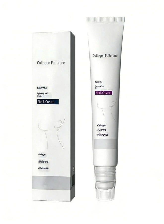 MQN Collagen Fullerene Neck Cream, Tighten And Lift Firming Neck Cream For Skin, Collagen Neck Cream with Five Rollers - Image 1