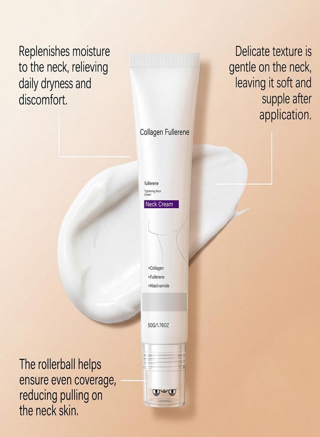 MQN Collagen Fullerene Neck Cream, Tighten And Lift Firming Neck Cream For Skin, Collagen Neck Cream with Five Rollers - Image 3