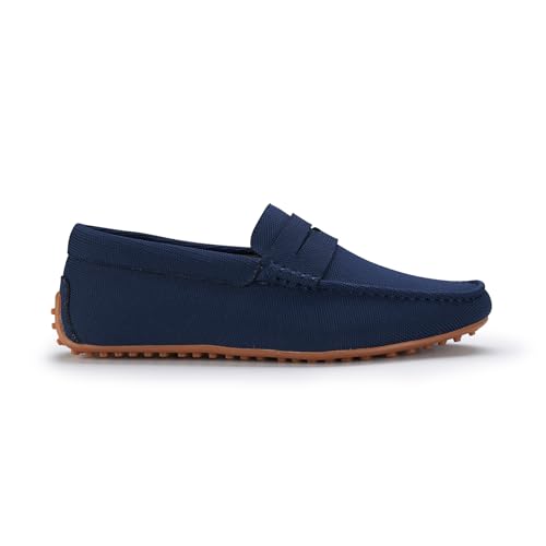 Ferro Aldo Dave Men's Classic Driving Loafer | Casual Slip-on Moccasin in Breathable Canvas Fabric | MFA19733 | in Navy Blue, Size 10.5 - Image 2