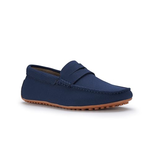 Ferro Aldo Dave Men's Classic Driving Loafer | Casual Slip-on Moccasin in Breathable Canvas Fabric | MFA19733 | in Navy Blue, Size 10.5 - Image 1
