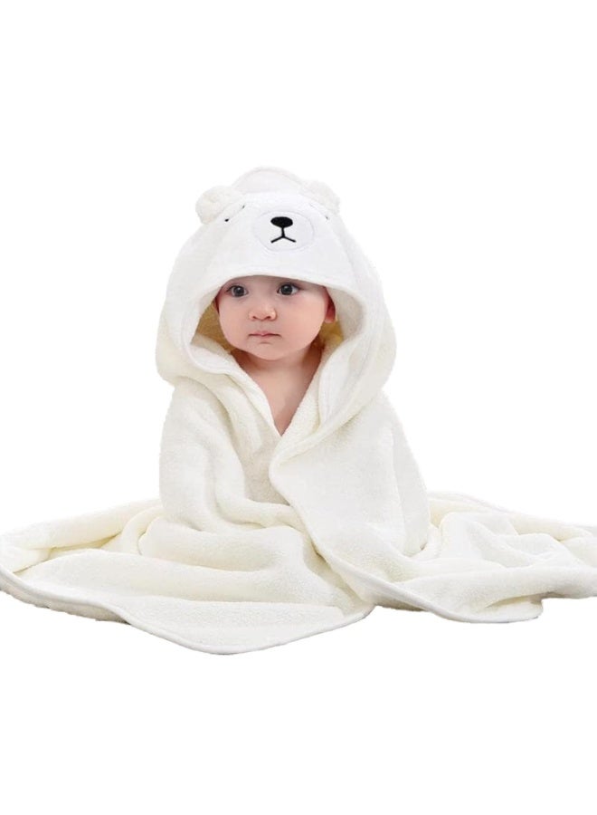 Lyaxm Hooded Towel for Kids, Baby hooded bath towel,Premium Natural microfiber ultra soft super absorbent for baby girl & boy,Premium Kids Bath Towel Beach Towels Wrap for Newborn, Babie, Toddler, Infant, (White) - Image 1