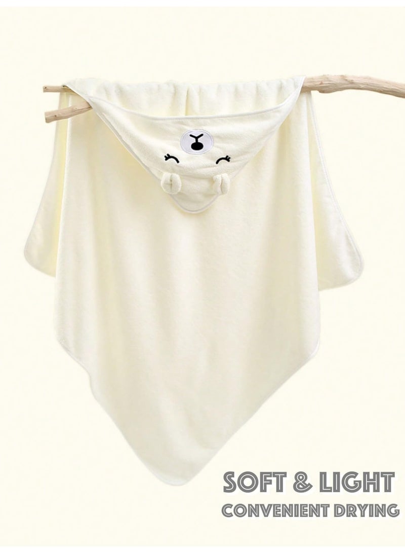 Lyaxm Hooded Towel for Kids, Baby hooded bath towel,Premium Natural microfiber ultra soft super absorbent for baby girl & boy,Premium Kids Bath Towel Beach Towels Wrap for Newborn, Babie, Toddler, Infant, (White) - Image 5